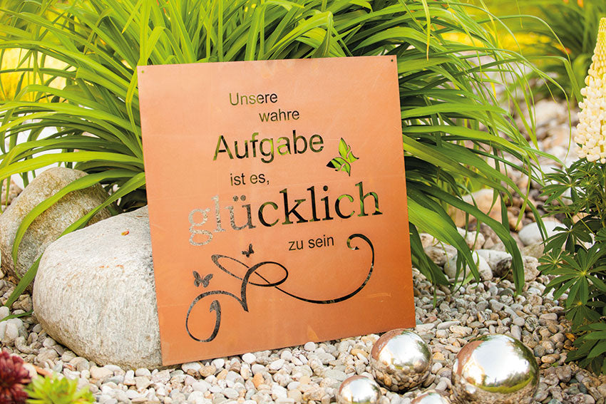 Edelrost Schild Gedichttafel - Aufgabe - Spruchschild Rost Deko Geschenkidee
