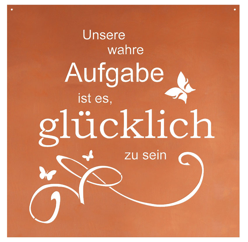 Edelrost Schild Gedichttafel - Aufgabe - Spruchschild Rost Deko Geschenkidee