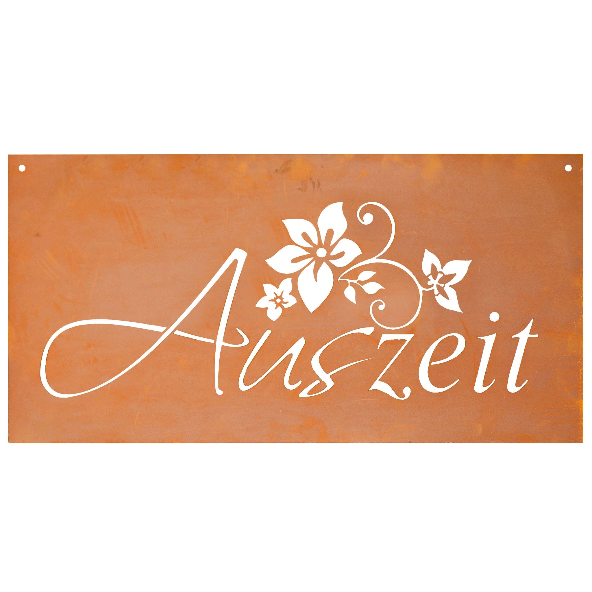 Edelrost Schild Gedichttafel - Auszeit - Spruchschild Deko Rost Geschenkidee