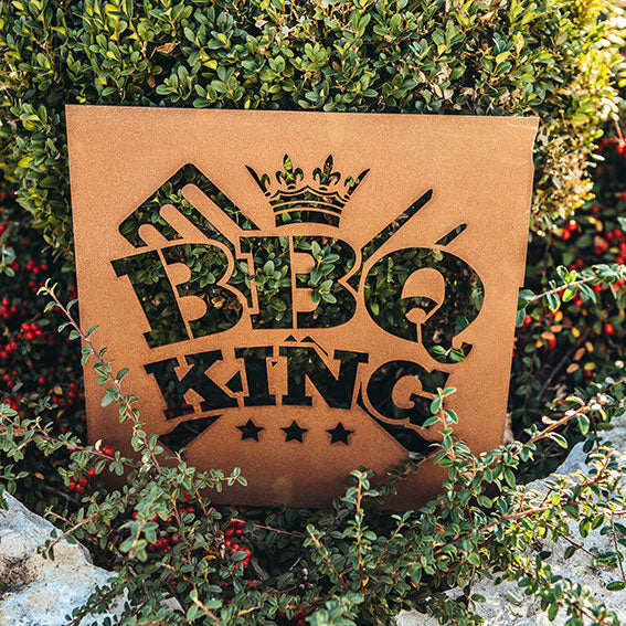 Edelrost Schild Gedichttafel - BBQ-King - Gartendeko Spruchschild Rost Deko