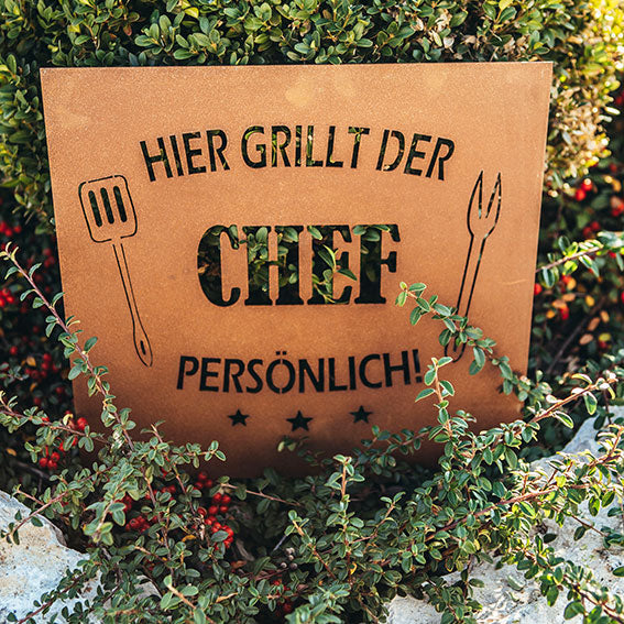 Edelrost Schild Gedichttafel - Chefkoch - Gartendeko Spruchschild Rost Deko