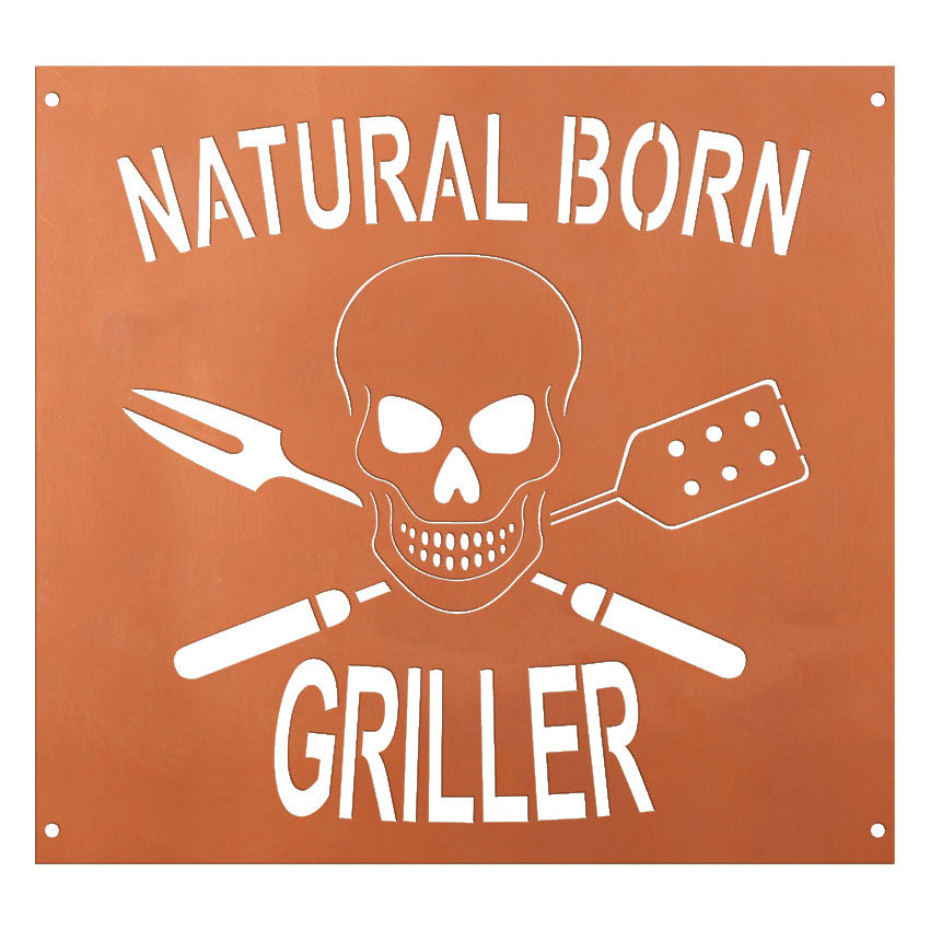 Edelrost Schild Gedichttafel - Griller - Gartendeko Spruchschild Rost Deko