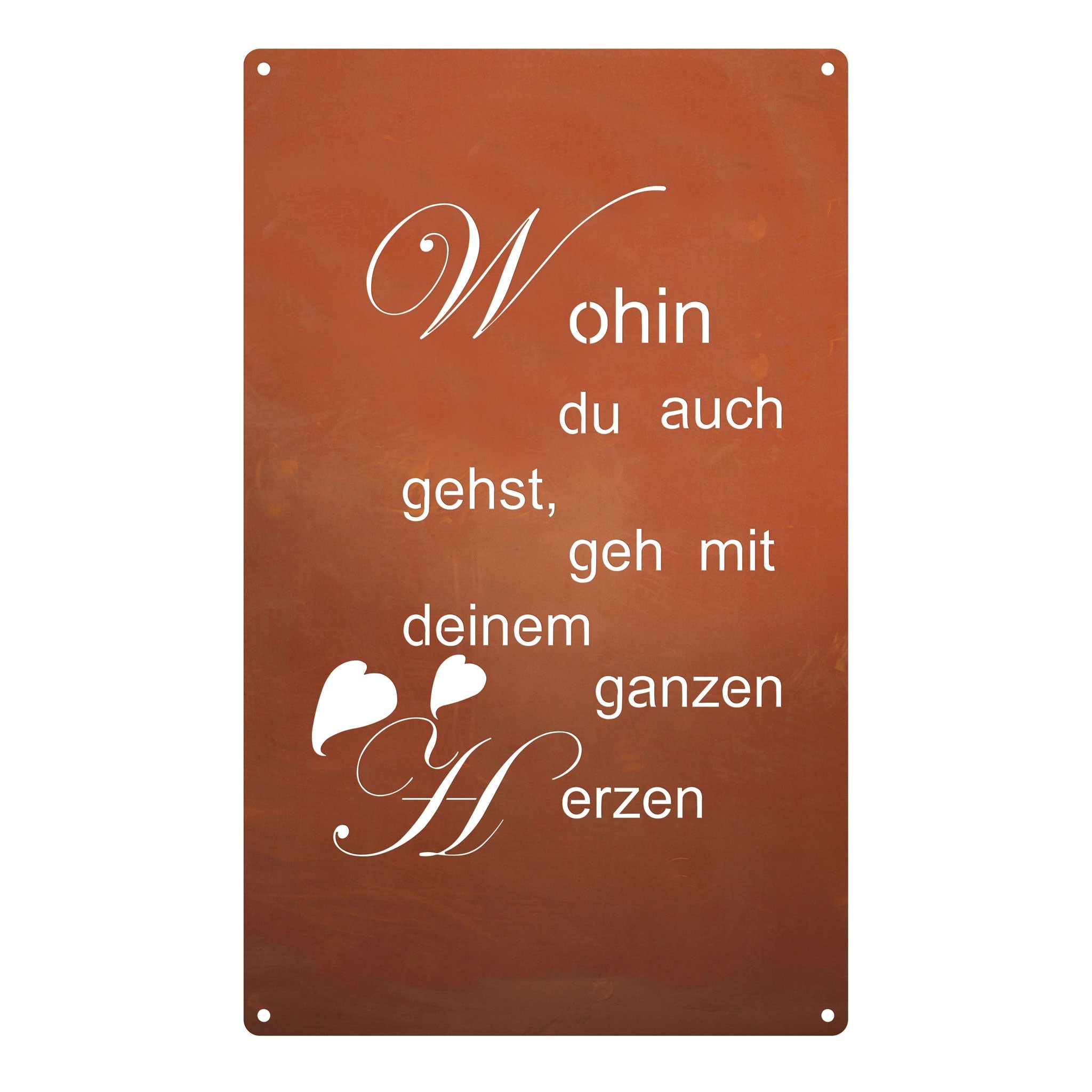 Edelrost Schild Gedichttafel - Herz - Gartendeko Spruchschild Rost Deko