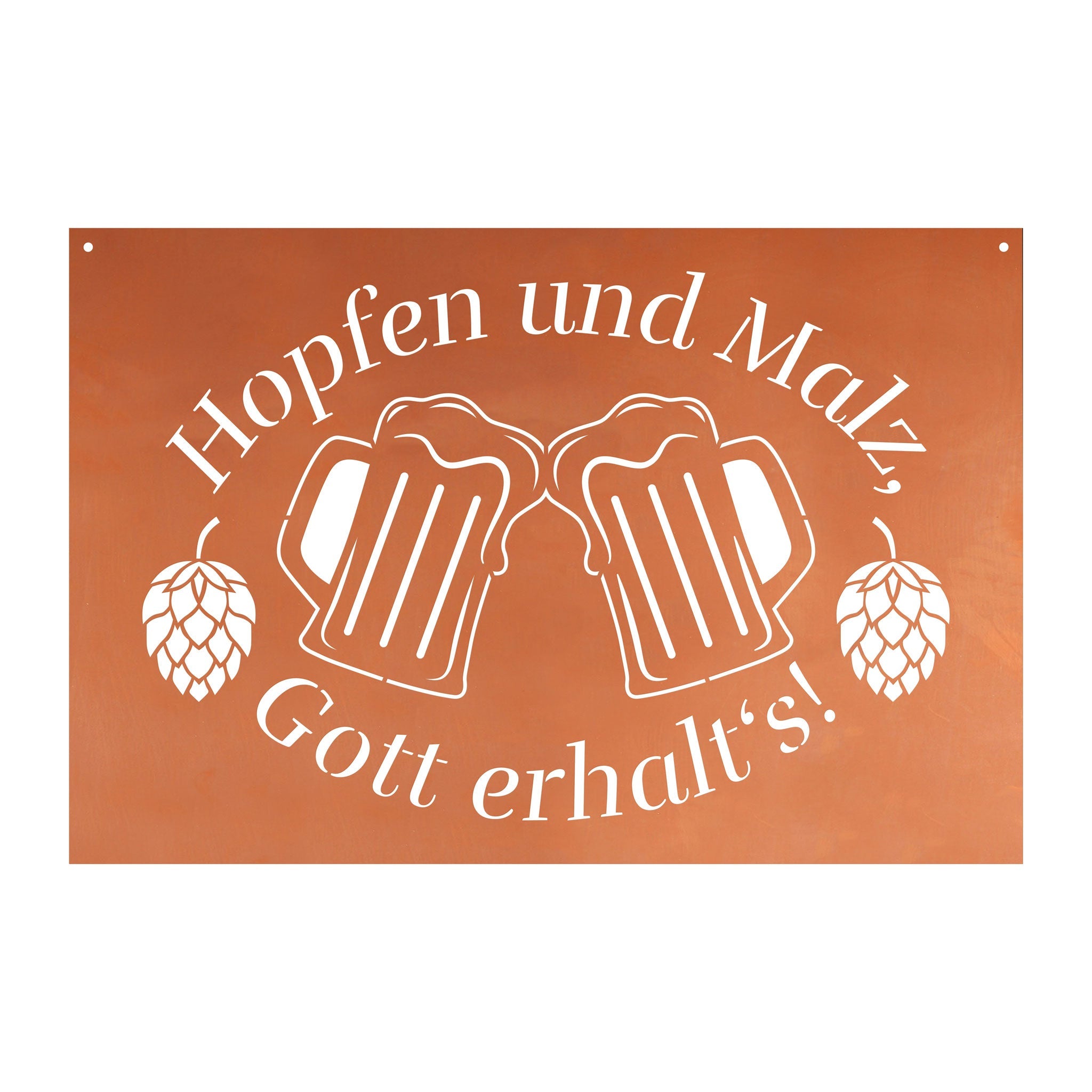 Edelrost Schild Gedichttafel - Hopfen & Malz - Gartendeko Spruchschild Rost Deko