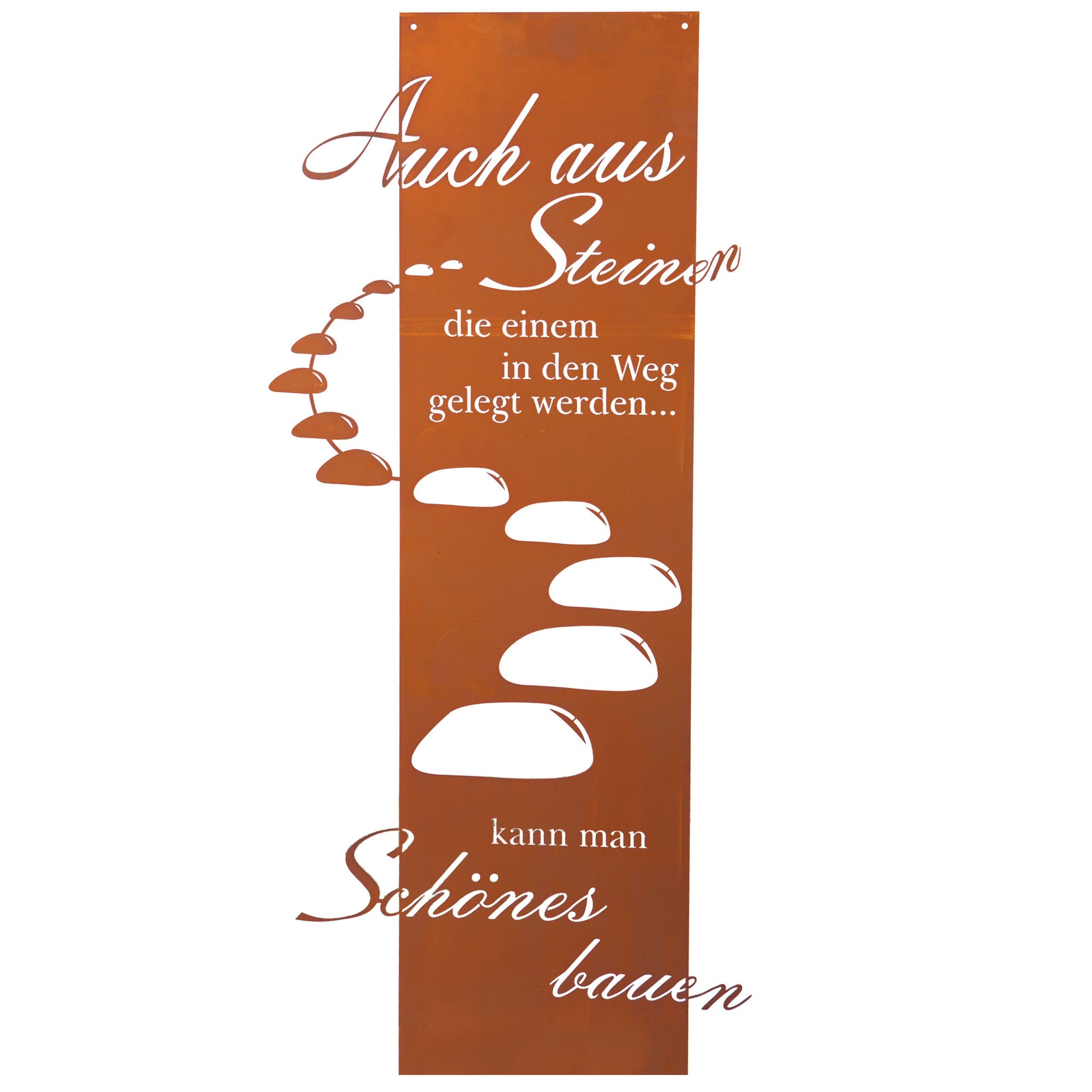 Edelrost Schild Gedichttafel - Steiniger Weg - Spruchschild Rost Deko Garten