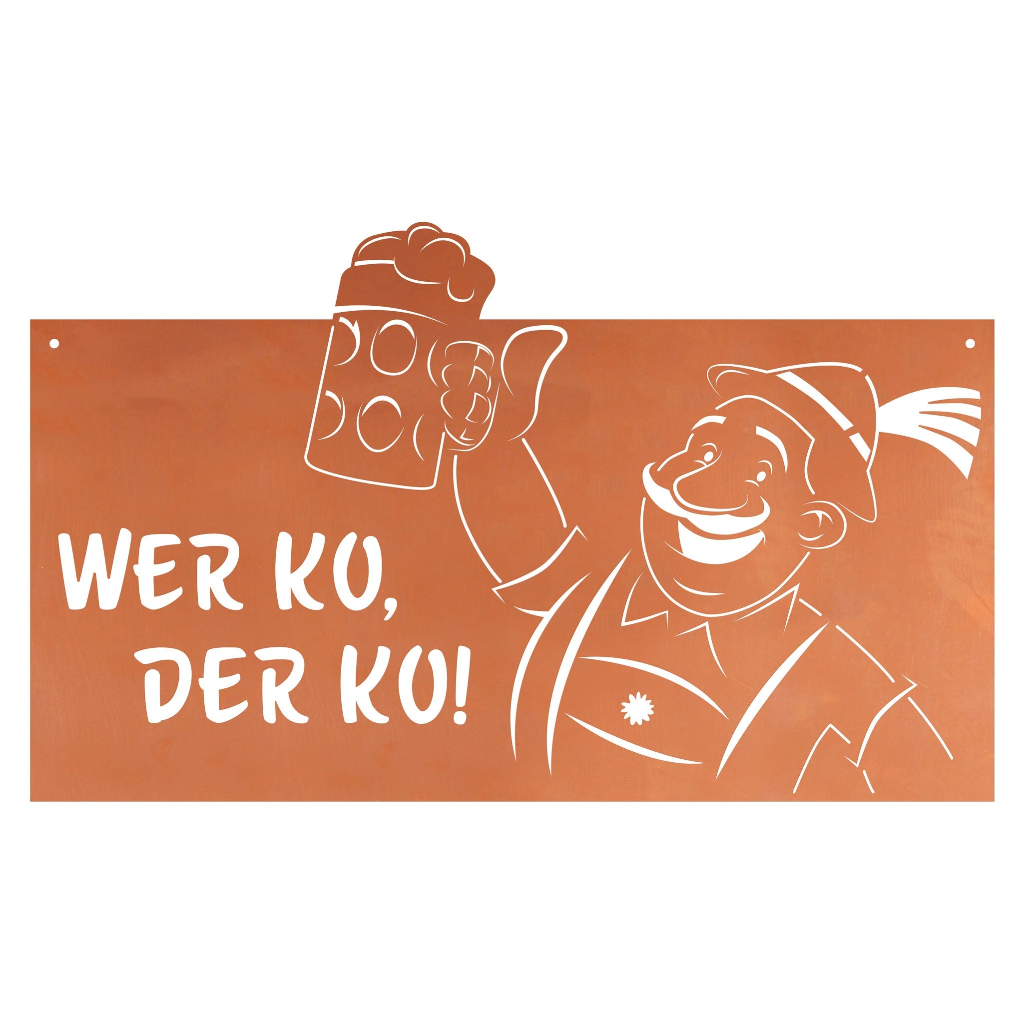 Edelrost Schild Gedichttafel - Wer ko, der ko! - Gartendeko Spruchschild Rost Deko