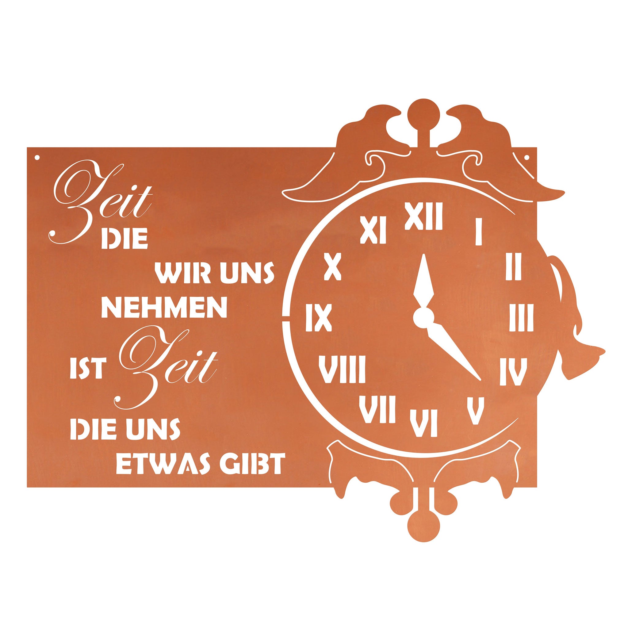 Edelrost Schild Gedichttafel - Zeit nehmen - Gartendeko Spruchschild Rost Deko