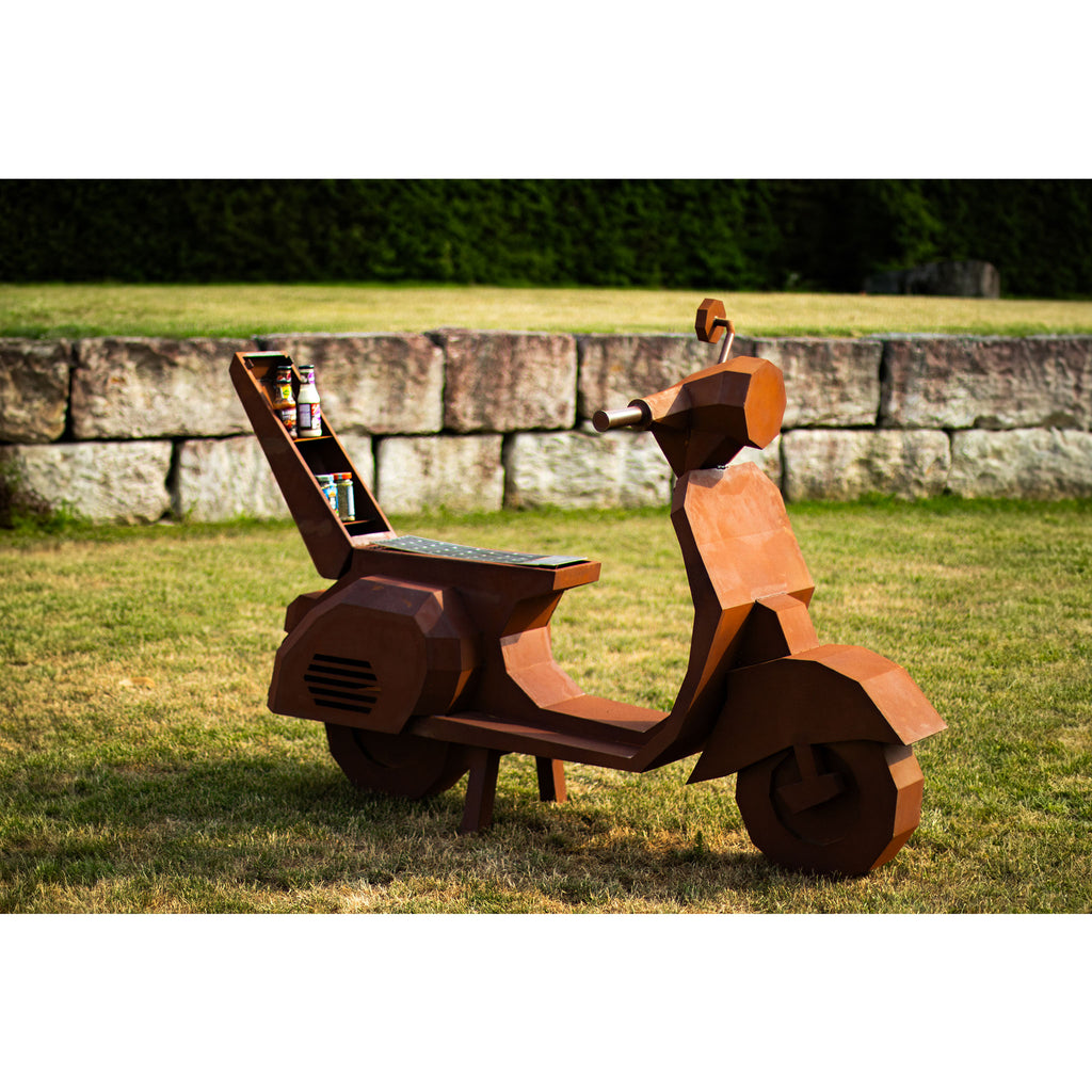 Grillstelle Grill  - Roller Vespa - Grill  für Rollerfans Echtrost - Edelrost