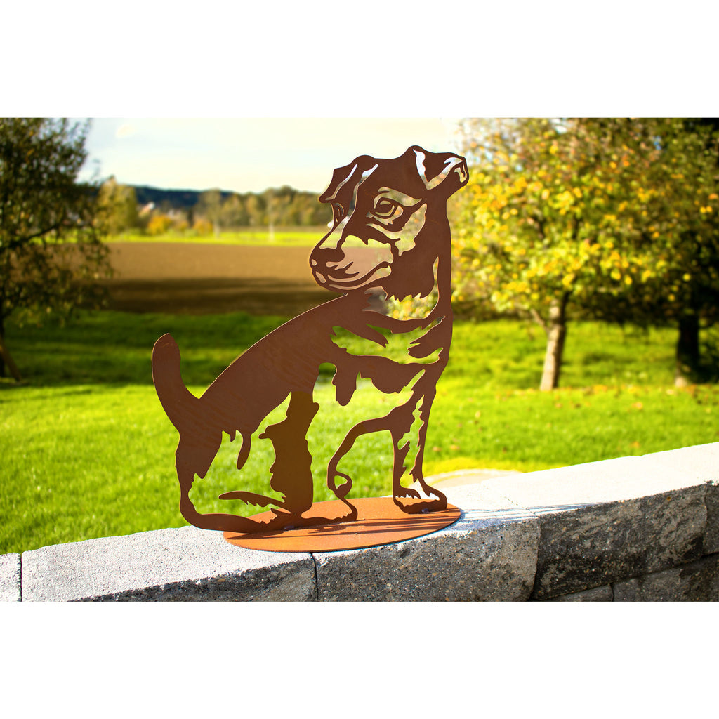 Hundefigur Metall - Jack Russell Rocco - Edelrost Gartendeko Tierliebhaber