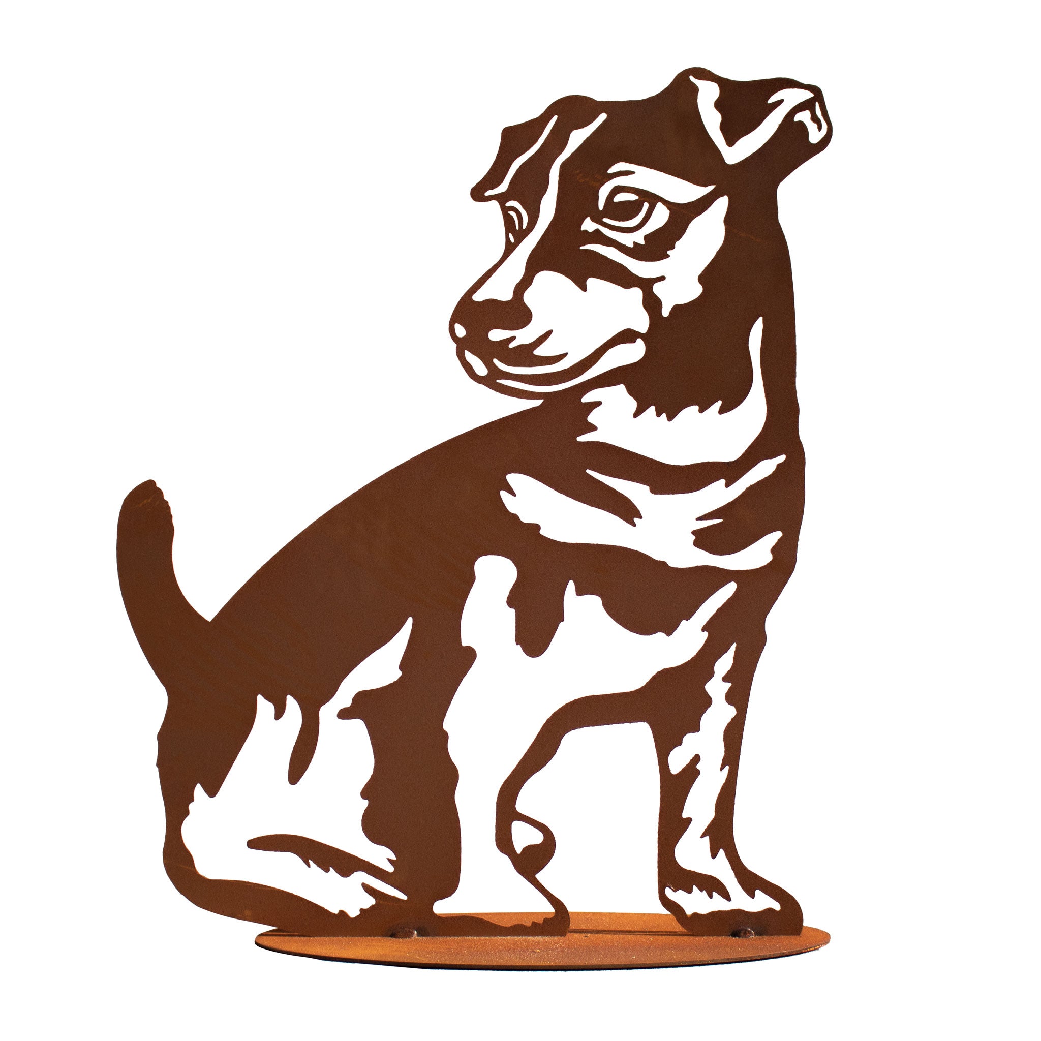 Hundefigur Metall - Jack Russell Rocco - Edelrost Gartendeko Tierliebhaber