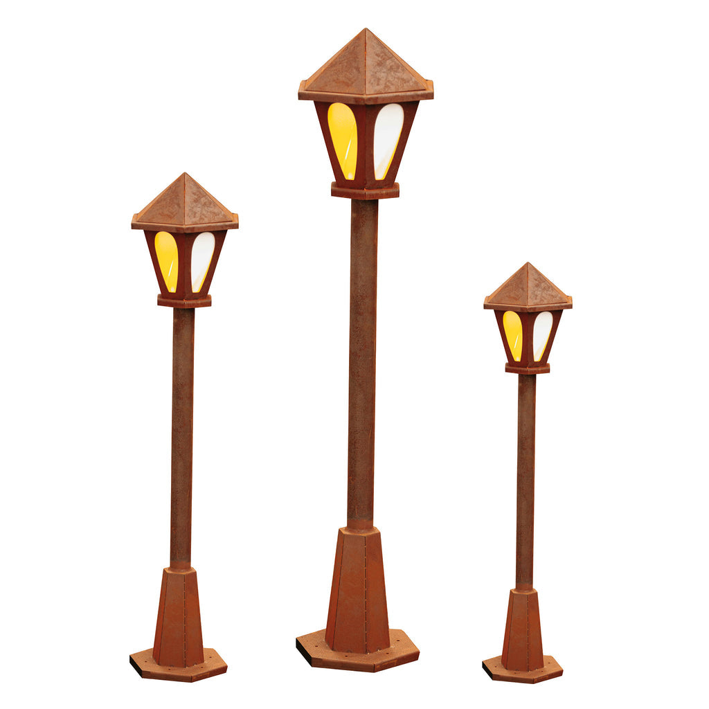 Laterne aus Metall, Edelrost Außenlaterne mit oder ohne Lampenfassung E27