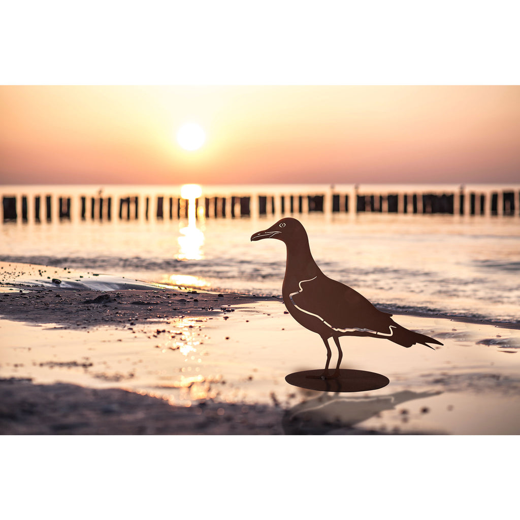 Tierfigur Metall - Möwe - Rostige Gartendeko für Tierfreunde Edelrost