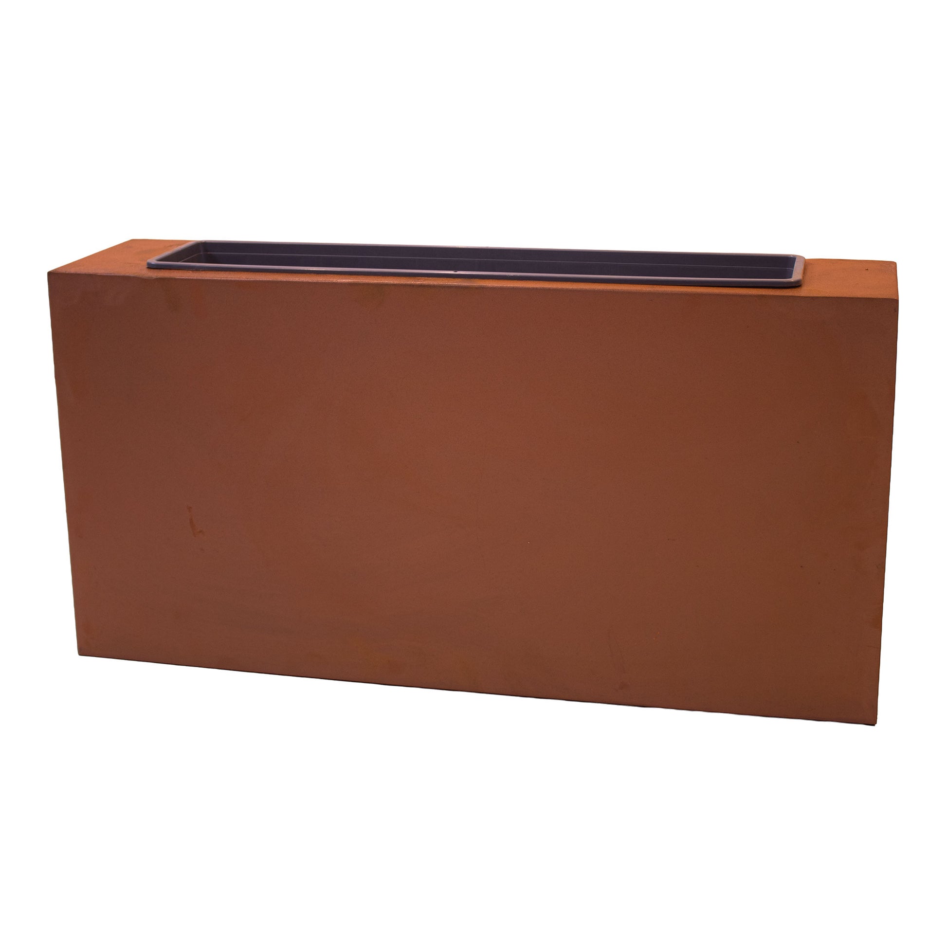 Pflanztrog für Sichtschutzwände Metall Edelrost mit Blumenkasten 100×50×23 cm