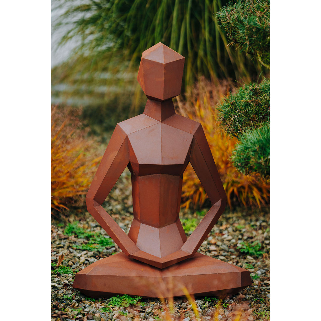 Skulptur Balance - Edelrost Yoga Figur Metallskulptur Woman Gartendeko Rost