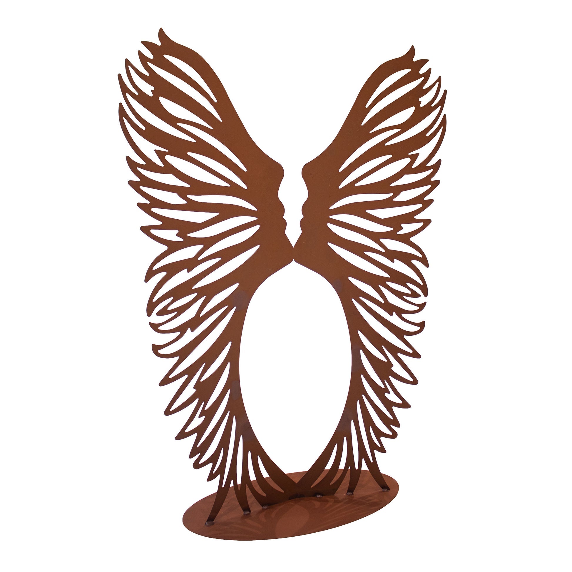 Skulptur Leidenschaft Edelrost Moderne Gartenskulptur mit zwei Gesichtern