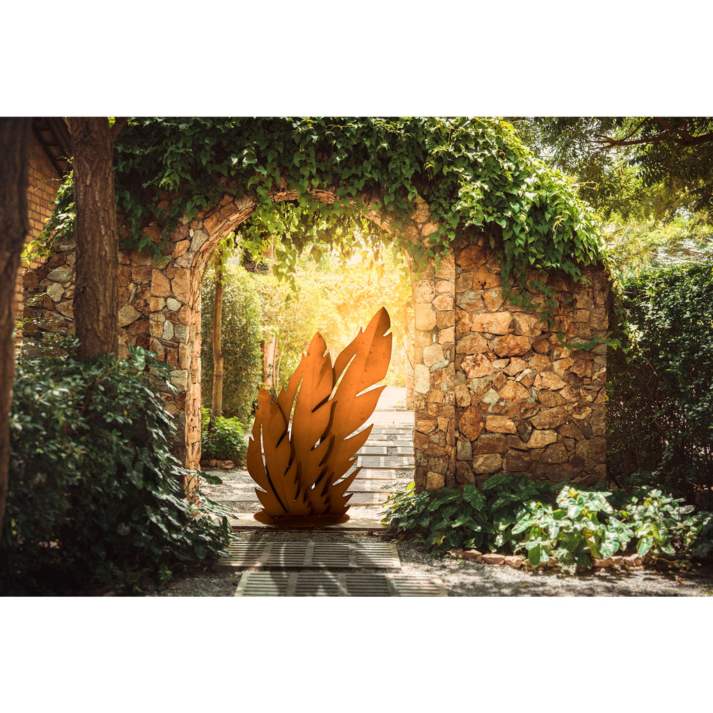 Skulptur Figur Statue Edelrost - Federn Dekoration Effekt Zierde Garten