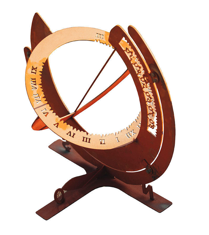 Sonnenuhr aus Edelrost dekorative Rostfigur für den Garten Gartendeko Rostdeko