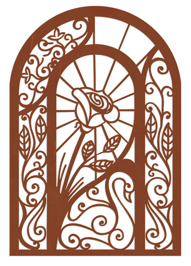 Wandbild Romantic - Metall Wandbild zum Ummauern geeignet Edelrost Deko