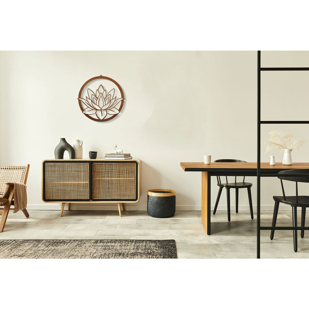 Wandbild - Lotus - im Edelrostdesign Wanddekoration aus Edelrost