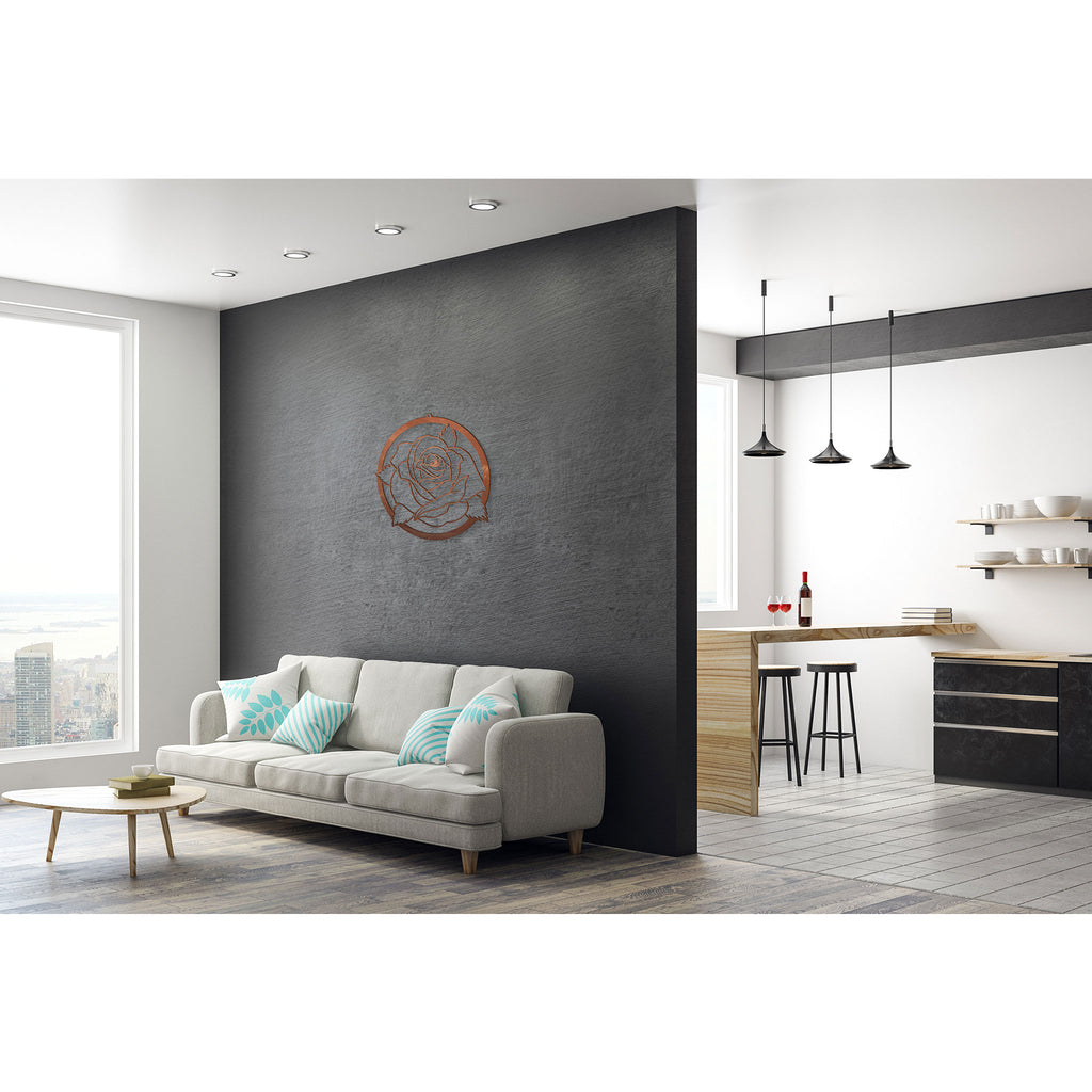 Wandbild - Rose - im Edelrostdesign Wanddekoration aus Edelrost