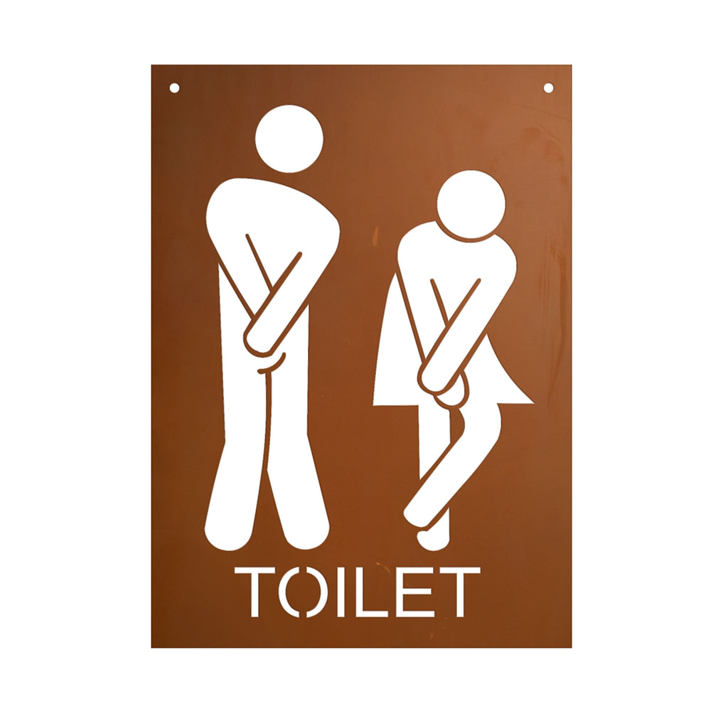 WC-Schilder - Metall Edelrost Toilettenschilder verschiedene Ausführungen