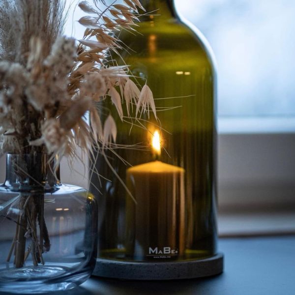 Exklusives WINDLICHT BORDEAUX FLASCHE - handgefertigt in Deutschland