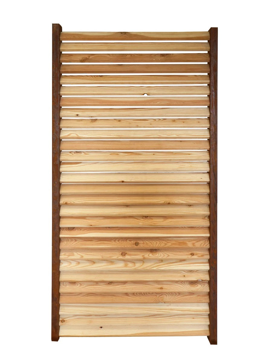 Sichtschutzwand Berlin aus Metall & Lärchenholz – 200 × 100 cm Trennwand modern