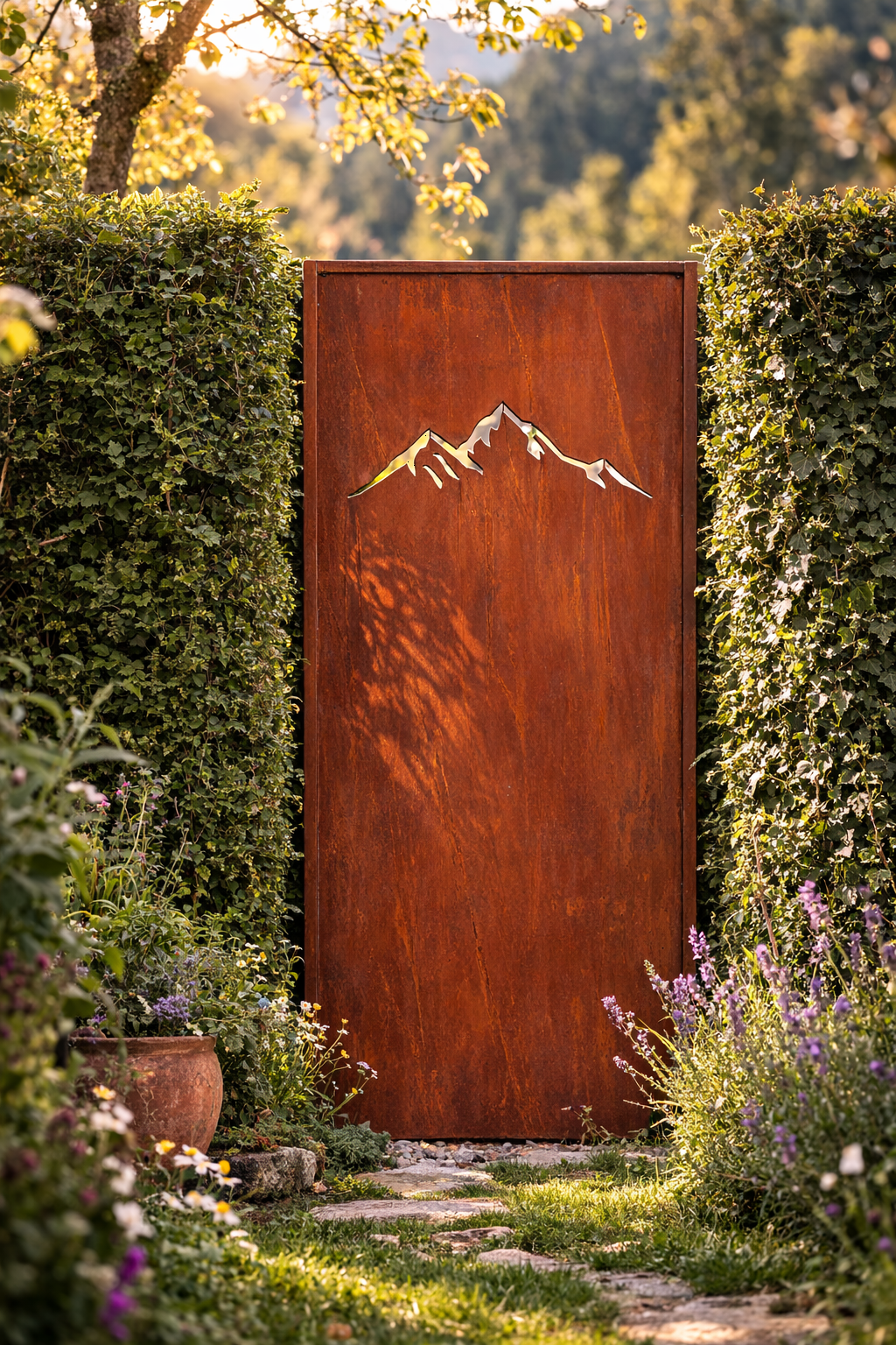 Parawand Berg 200x100 cm – Sichtschutz Garten aus Metall Made in Germany