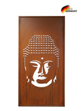 Parawand Buddha aus Edelrost 100 × 200 cm Dekorativer Sichtschutz für den Garten