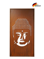 Parawand Buddha aus Edelrost 100 × 200 cm Dekorativer Sichtschutz für den Garten