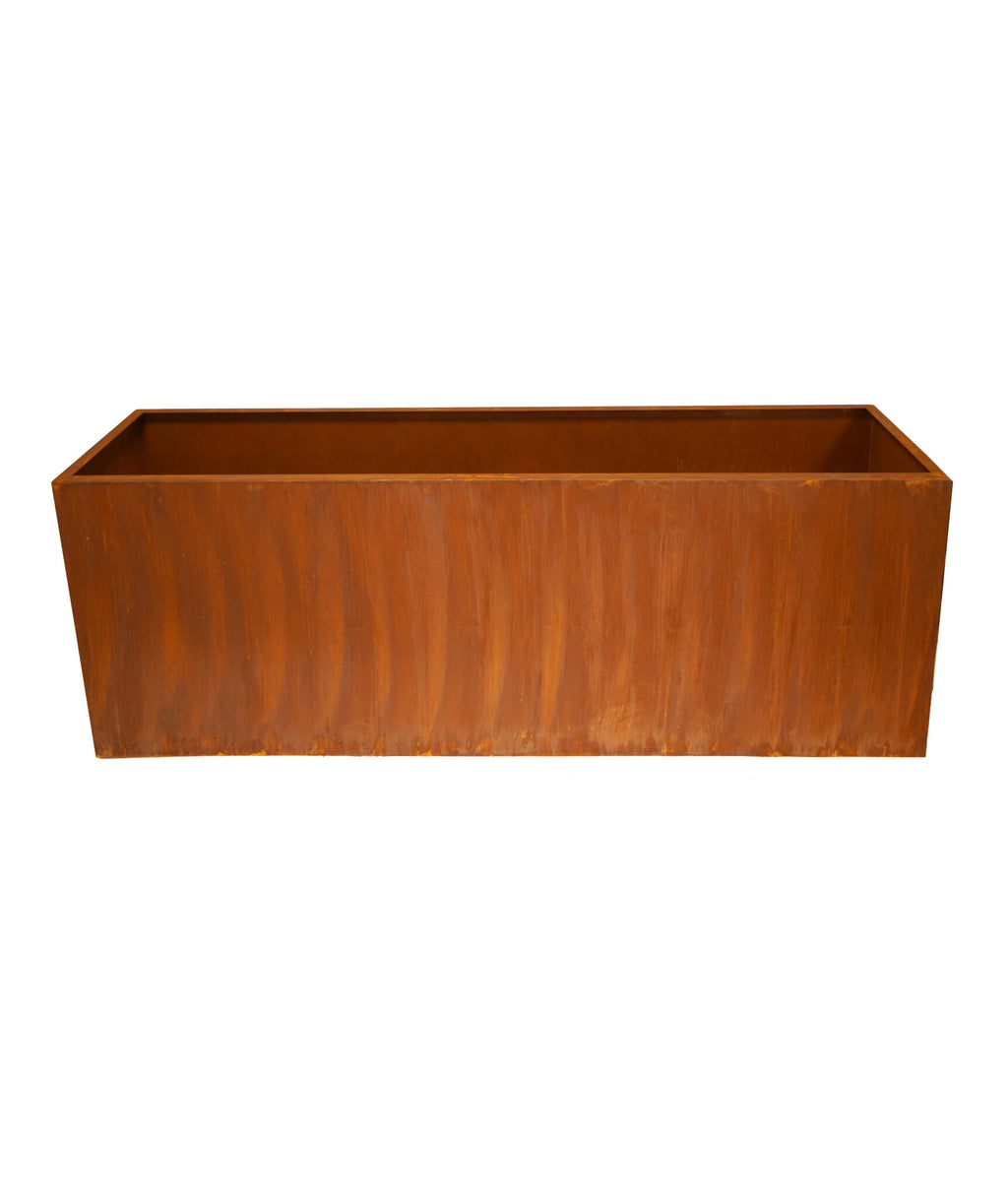Pflanzeinfassung rechteckig Edelrost 200x70x50 cm - moderne Beetumrandung