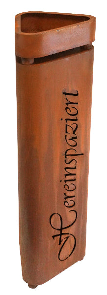 Säule Hereinspaziert Edelrost inkl. Pflanzschale Höhe 100 cm Made in Germany