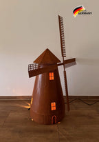 Garten Windmühle Metall Rostoptik 120 cm – Vintage Deko mit drehbaren Flügeln