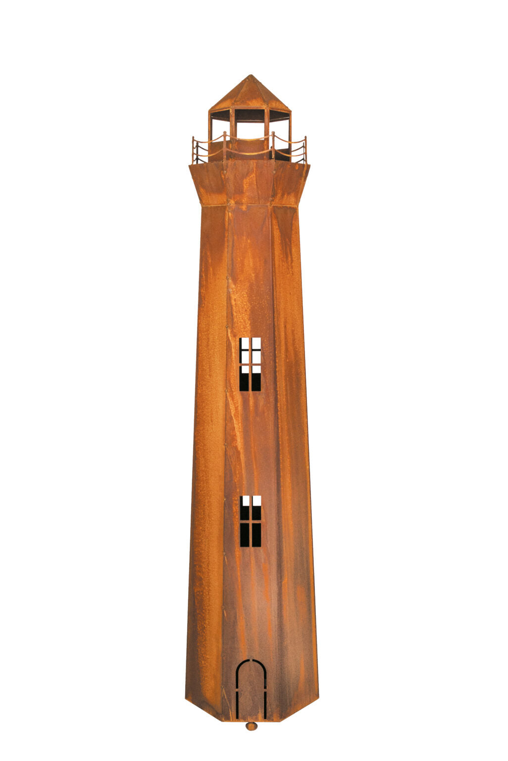 Garten Leuchtturm Metall Edelrost 130 cm – Maritime Deko für Außen & Innen