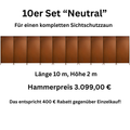 Sichtschutzzaun Metall 10 m Edelrost – 100 % blickdicht & modern, 10er Set