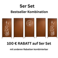 Sichtschutzwand Edelrost 5er Set China & Yin Yang - Kombination mit 100 € Rabatt