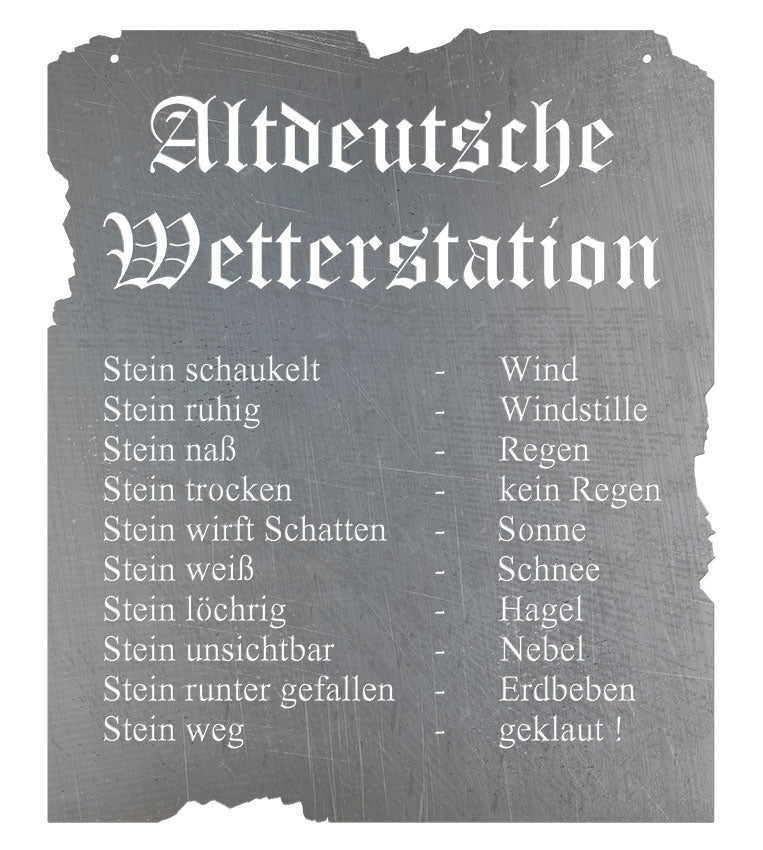 Altdeutsche Wetterstation auf Holzbalken XXL Aussergewöhnliche Wetterstation