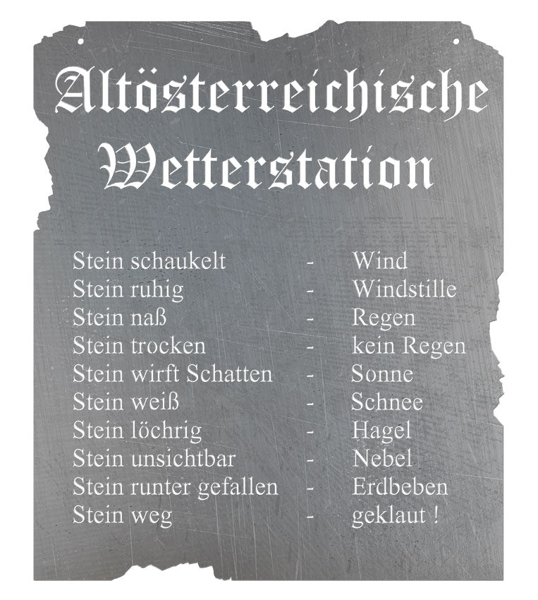 Altdeutsche Wetterstation auf Holzbalken XXL Aussergewöhnliche Wetterstation
