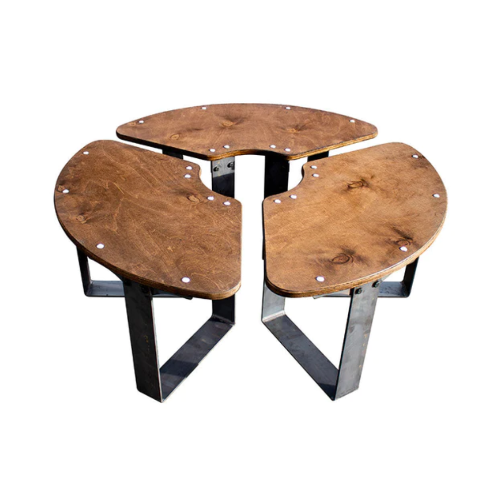 Gartenbänkchen - Circle einzeln oder im Set aus Birkenholz und Metall Gartenbank