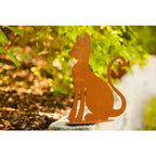 Tierfigur Metall - Elegantes Kätzchen 3 - Edelrost Deko Katzenfigur Gartenfigur