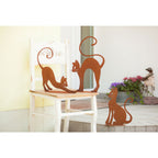 Tierfigur Metall - Elegantes Kätzchen 3 - Edelrost Deko Katzenfigur Gartenfigur