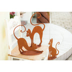 Tierfigur Metall - Elegantes Kätzchen 1 - Edelrost Deko Katzenfigur Gartenfigur
