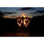Feuerkorb Flammenherz Motiv - Feuerstelle aus Metall Edelrost Garten-Feuerstelle