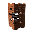 Feuerkorb aus Metall im Backsteineoptik aus Edelrost Rostdeko Gartendeko Feuerstelle