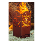Feuerkorb aus Metall im Piraten Motiv aus Edelrost Feuerstelle Gaten Rostdeko