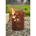 Feuerkorb Feuerwehr Atemschutz Motiv - Feuerstelle rund aus Metall Edelrost Design