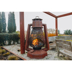 Feuerstelle - Laterne aus Edelrost Gartenfeuer XL Terrassenofen Rost-Patina