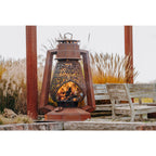 Feuerstelle - Laterne aus Edelrost Gartenfeuer XL Terrassenofen Rost-Patina