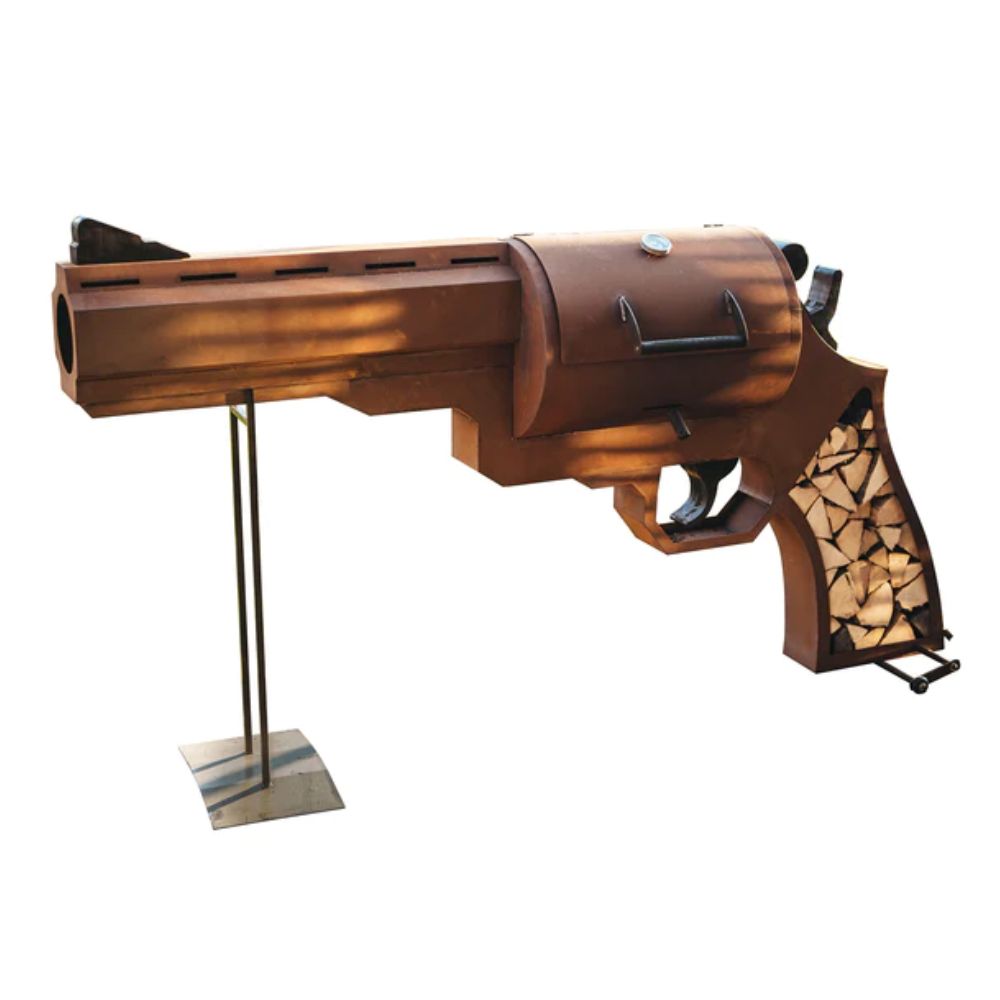 Grill Grillstelle Feuerstelle Holzkohlegrill XL Pistole Smoker für den Garten