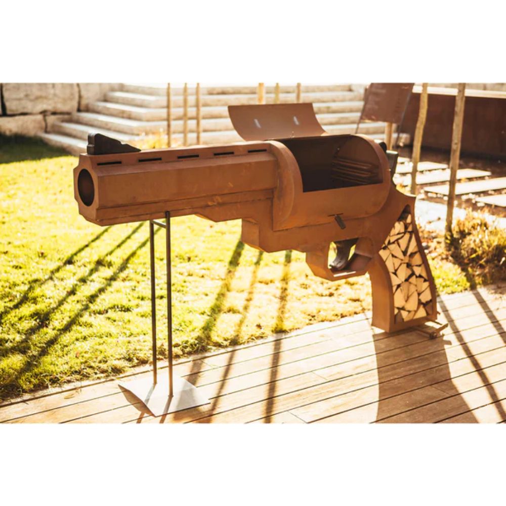 Grill Grillstelle Feuerstelle Holzkohlegrill XL Pistole Smoker für den Garten